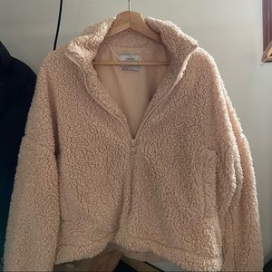 Urban Outfitters Fuzzy Beige Teddy Jacket